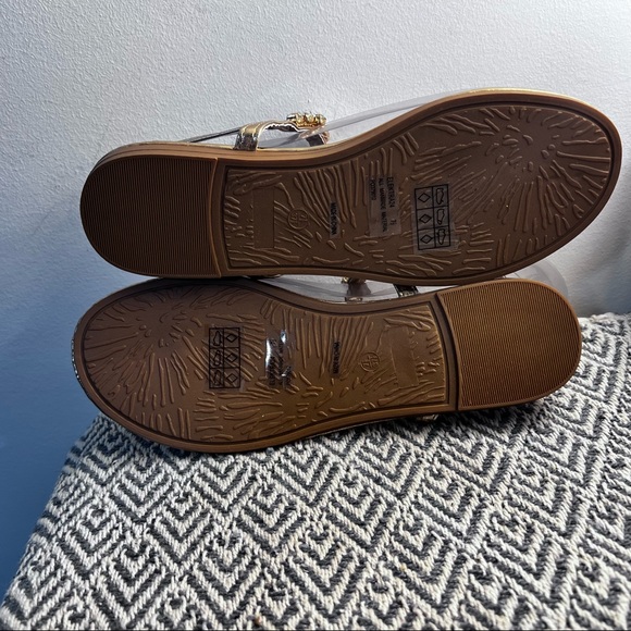 Rose gold flat sandals with gemstones - Picture 10 of 16